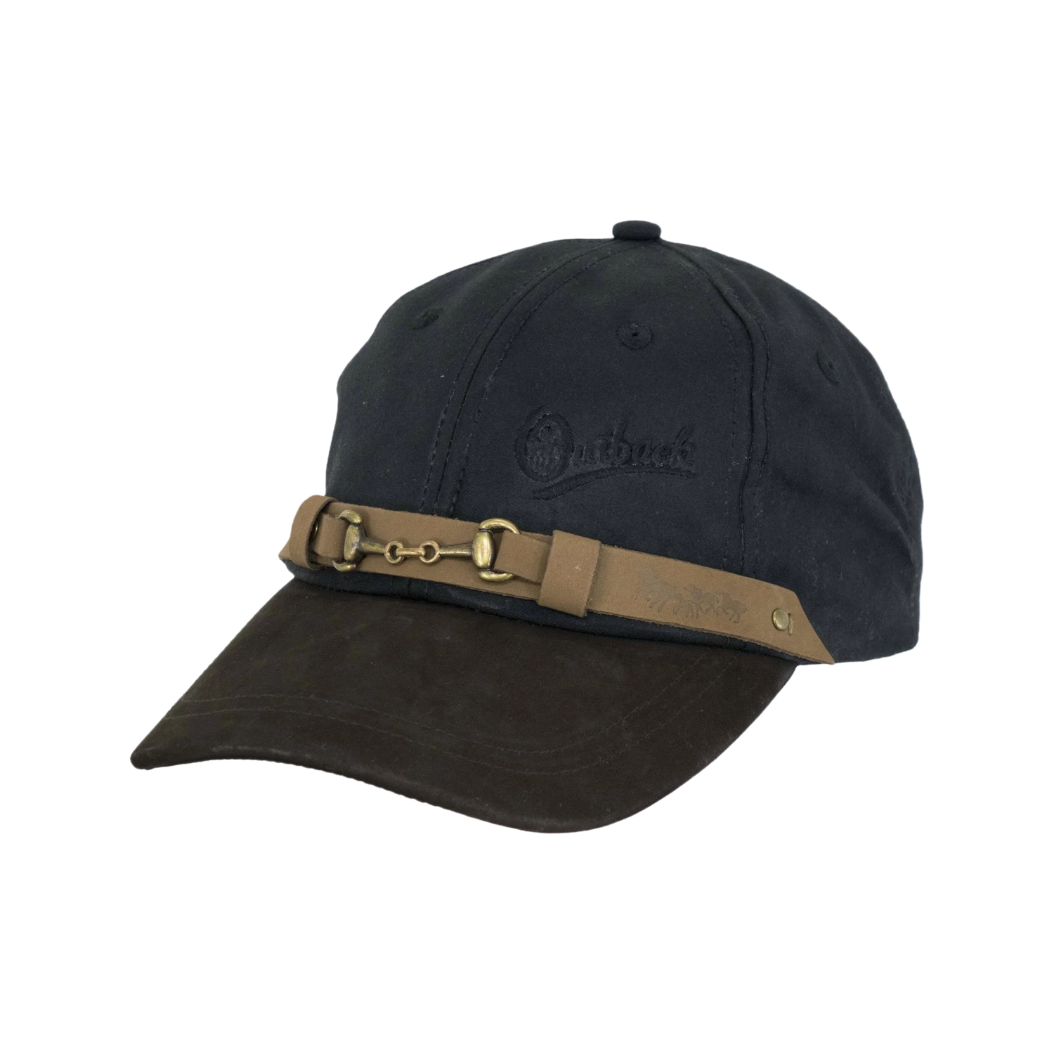 Outback Trading Men's Equestrian Black Cotton Oilskin Cap 1482-BLK 3 Outback Trading Men's Equestrian Black Cotton Oilskin Cap 1482-BLK