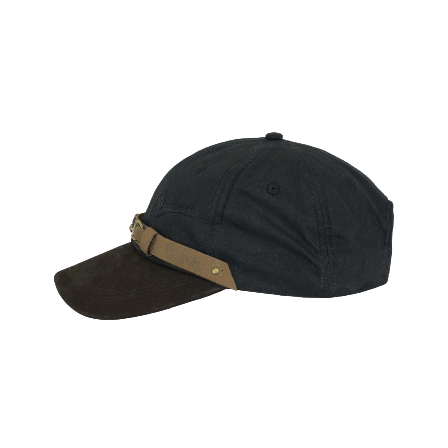 Outback Trading Men's Equestrian Black Cotton Oilskin Cap 1482-BLK 4 Outback Trading Men's Equestrian Black Cotton Oilskin Cap 1482-BLK - Image 2