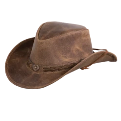 Outback Trading Company Men's Ridge Brown Leather Hat 13011-BRN