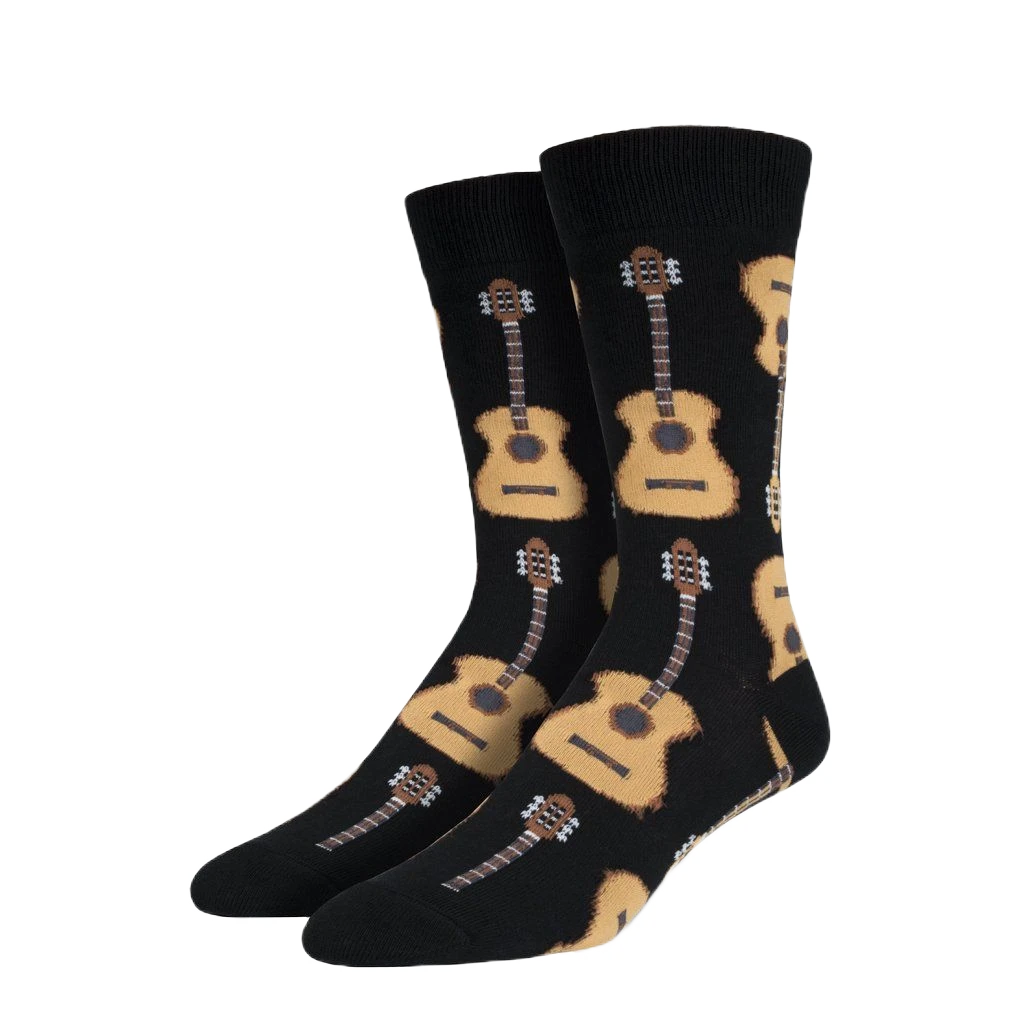 SockSmith® Men's "Acoustic Guitar" Black Socks MNC202-BLK 3 SockSmith® Men's "Acoustic Guitar" Black Socks MNC202-BLK
