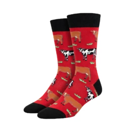 SockSmith® Men's "Mooove Over" Red Socks MNC2717-RED