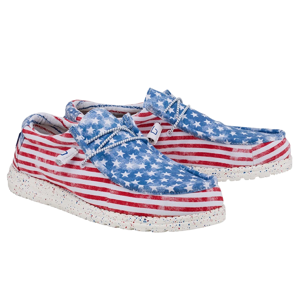 Hey Dude Men's Wally Stars N Stripes Shoes 150202699 3 Hey Dude Men's Wally Stars N Stripes Shoes 150202699