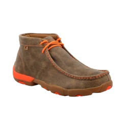 Twisted X Men's Neon Orange Brown Bomber Driving Mocs MDM0019