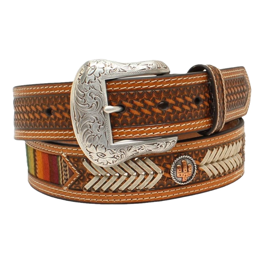Nocona Men's Serape Inlay And Cactus Conchos Brown Belt N210002897 3 Nocona Men's Serape Inlay And Cactus Conchos Brown Belt N210002897