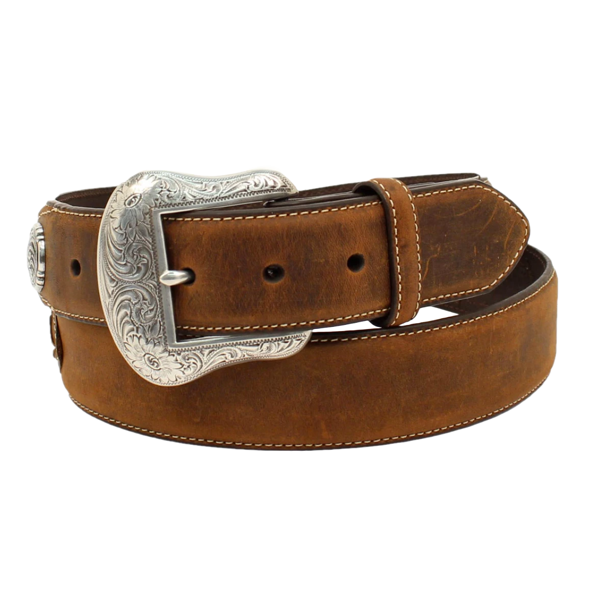 Nocona Men's Lace Arrow Concho Tab Brown Leather Belt N2441644 3 Nocona Men's Lace Arrow Concho Tab Brown Leather Belt N2441644