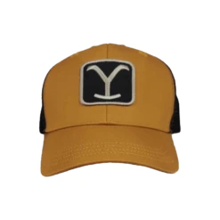 Yellowstone® Men's Logo Patch Camel Tan & Black Trucker Cap 66-656-189
