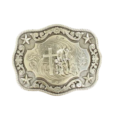 Nocona Praying Cowboy At Cross Belt Buckle 3798659