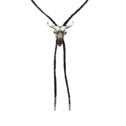 Double S Western Steer Skull Slide Bolo Tie 22233