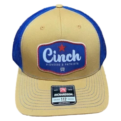 Cinch Men's Tan And Blue Snapback Patch Trucker Cap MCC0800006