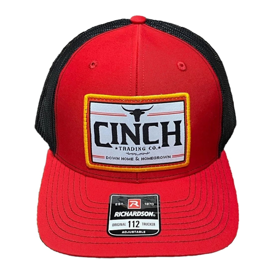 Cinch Men's Red And Black Snapback Patch Trucker Cap MCC0800004 3 Cinch Men's Red And Black Snapback Patch Trucker Cap MCC0800004
