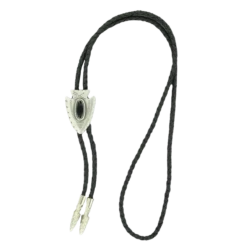 Double S Black Arrowhead & Stone Slide Bolo Tie 22120