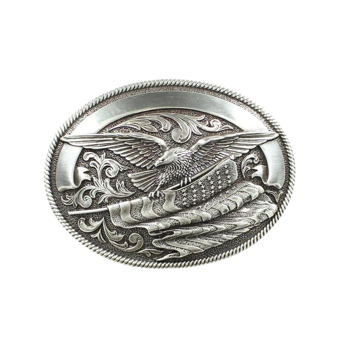 Nocona Mens Silver Eagle With American FlagBelt Buckle 37034 3 Nocona Mens Silver Eagle With American FlagBelt Buckle 37034