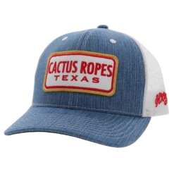 Hooey Men's Cactus Ropes 6-panel Denim & White Trucker Cap CR080