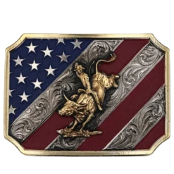 Montana Silversmiths® Patriot Bull Rider Attitude Belt Buckle A865