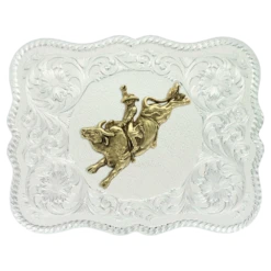 Montana Silversmiths Scalloped Silver Western Belt Buckle 61669-528