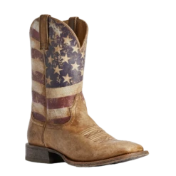 Ariat® Men's Distressed Brown And Flag Circuit Proud Boots 10031513