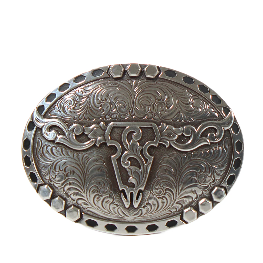 NoconaFloral Bull Skull Silber Buckle 37717 3 NoconaFloral Bull Skull Silber Buckle 37717