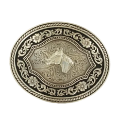 Nocona MensSilver Horse Head Motif Belt Buckle 37711