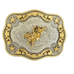 Nocona Mens Bullrider & Stars Rectangle Belt Buckle 3798702