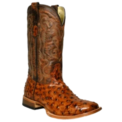 Cowtown Men'sPrint Brown Square Toe Western Boots Q6064