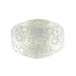 Nocona Mens Silver Floral Scroll Belt Buckle 37238