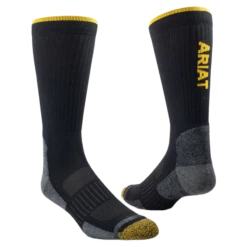 Ariat Tek Work Performance 2 Pack Black Crew Socks AR2777-002