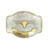 Nocona Mens Steer Head Rectangular Belt Buckle 37229