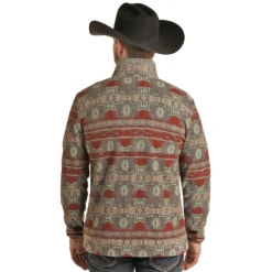 Powder River Outfitters® Men's Aztec Fleece Pullover PRMO91RZXU-02 -Ariat PRMO91RZXU 02 1
