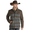 Powder River® Men's Brown Wool Serape Canvas Jacket PRMO92RZZ8-22 -Ariat PRMO92RZZ8 22