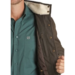 Powder River® Men's Brown Wool Serape Canvas Jacket PRMO92RZZ8-22 -Ariat PRMO92RZZ8 22 2