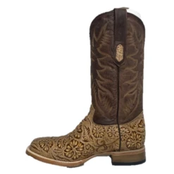 Cowtown® Men's Oryx Hand Floral Tooled Brown Square Toe Boots Q6152 -Ariat Q6152 4
