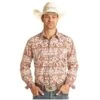 Rock & Roll Cowboy Men's Horizontal Distressed Aztec Snap Shirt R0S3281 -Ariat R0S3281