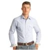 Panhandle® Men's Micro Stripe Dobby Powder Blue Snap Shirt R8S3264 -Ariat R8S3264 37eae824 239f 4b33 b4f2 c5acf3797092