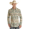 Rock & Roll Cowboy® Men's Aztec Print Aqua Button Up Shirt RRMSOSR0Q4 -Ariat RRMSOSR0Q4