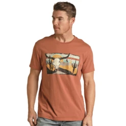 Rock & Roll Cowboy® Unisex Rust Graphic T-Shirt RRUT21R0IP