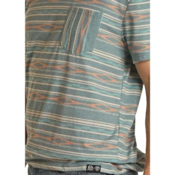 Rock & Roll Cowboy® Unisex Dale Brisby Aztec Blue T-Shirt RRUT21R0J8 -Ariat RRUT21R0J8 2
