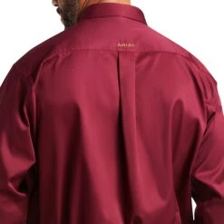 Ariat® Men's Solid Twill Burgundy Long Sleve Button Shirt 10012635 -Ariat S15 MNS WEST 10012635 detail02 1