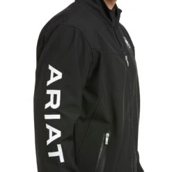 Ariat® Men's New Team Black Full-Zip Softshell Jacket 10019279 -Ariat S17 MNS ENGL 10019279 detail01