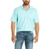 Ariat® Men's TEK Heat Series Miami Aqua Polo Shirt 10034956 1 Ariat® Men's TEK Heat Series Miami Aqua Polo Shirt 10034956 -Ariat S21 MNS WEST 10034956 front