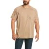 Ariat® Men's Rebar Heat Fighter SS Khaki T-Shirt 10031036 -Ariat S21 MNS WORK 10031036 front