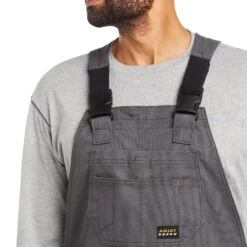 Ariat® Mens Rebar DuraCanvas Unlined Grey Bibs 10034653 -Ariat S21 MNS WORK 10034653 detail02
