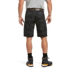 Ariat Mens Rebar Relaxed Durastretch Black Camo Cargo Shorts 10034682 -Ariat S21 MNS WORK 10034682 back