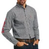 Ariat Men's Team Russ Black Fitted Button Down Shirt 10039238 -Ariat S22 MNS WEST 10039238 full