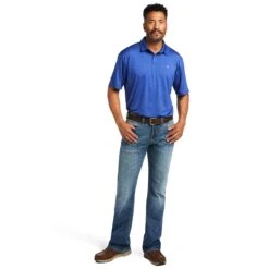 Ariat® Men's Charger 2.0 Venus Blue Short Sleeve Polo Shirt 10039414 9 Ariat® Men's Charger 2.0 Venus Blue Short Sleeve Polo Shirt 10039414 -Ariat S22 MNS WEST 10039414 full