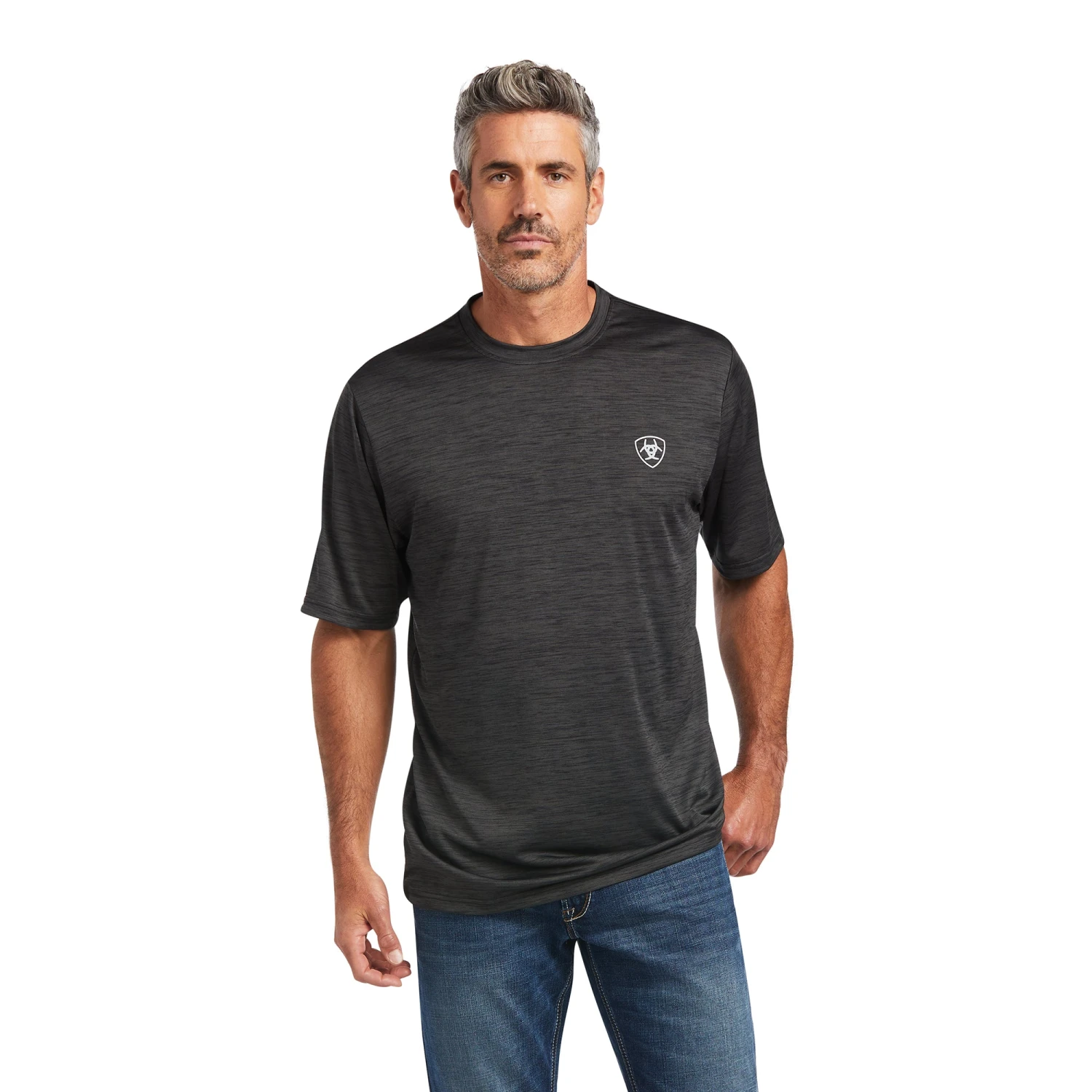 Ariat® Men's Charger Vertical Flag Charcoal Short Sleeve Tee 10039553 4 Ariat® Men's Charger Vertical Flag Charcoal Short Sleeve Tee 10039553 - Image 2