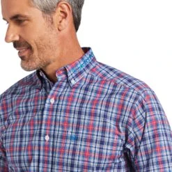 Ariat Men's Pro Team Brandon Fitted Long Sleeve Blue Depths Shirt 10039728 -Ariat S22 MNS WEST 10039728 detail01