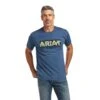 Ariat® Men's Short Sleeve Hibiscus Blue T-Shirt 10039934 -Ariat S22 MNS WEST 10039934 front