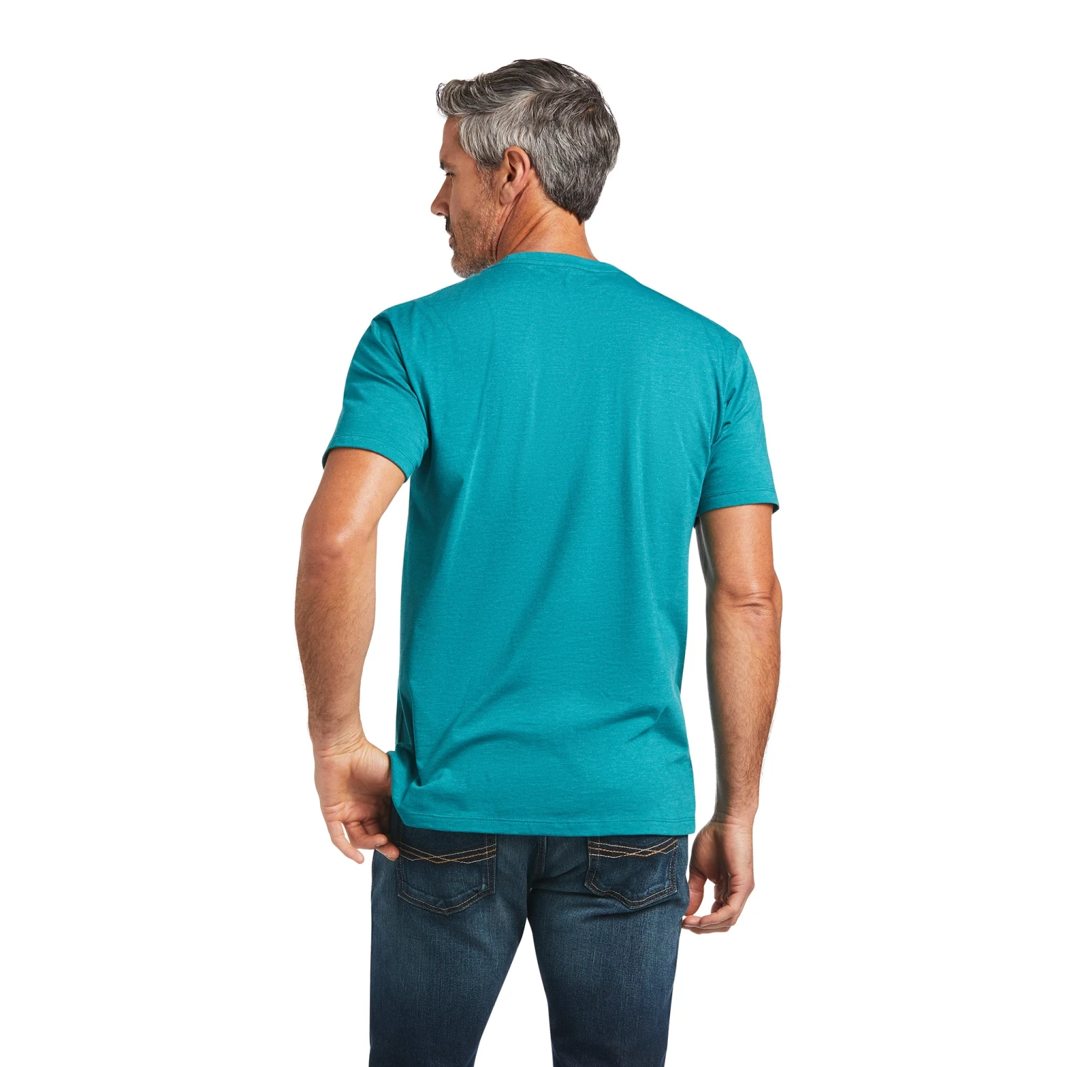 Ariat® Men's Short Sleeve Heather Teal Green Blends T-Shirt 10039944 4 Ariat® Men's Short Sleeve Heather Teal Green Blends T-Shirt 10039944 - Image 2