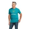 Ariat® Men's Short Sleeve Heather Teal Green Blends T-Shirt 10039944 1 Ariat® Men's Short Sleeve Heather Teal Green Blends T-Shirt 10039944 -Ariat S22 MNS WEST 10039944 front