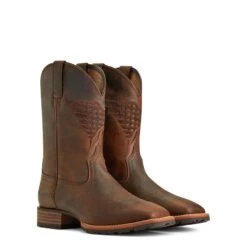 Ariat® Men's Hybrid Fly High Distressed Brown Square Toe Boots 10040419 13 Ariat® Men's Hybrid Fly High Distressed Brown Square Toe Boots 10040419 -Ariat S22 MNS WEST 10040419 pair